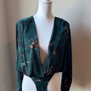 Zara Green Floral Bodysuit
